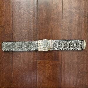 Vintage Silver and Rhinestone Embellished Stretchy Belt
